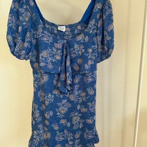 Floral Blue Women's Dress